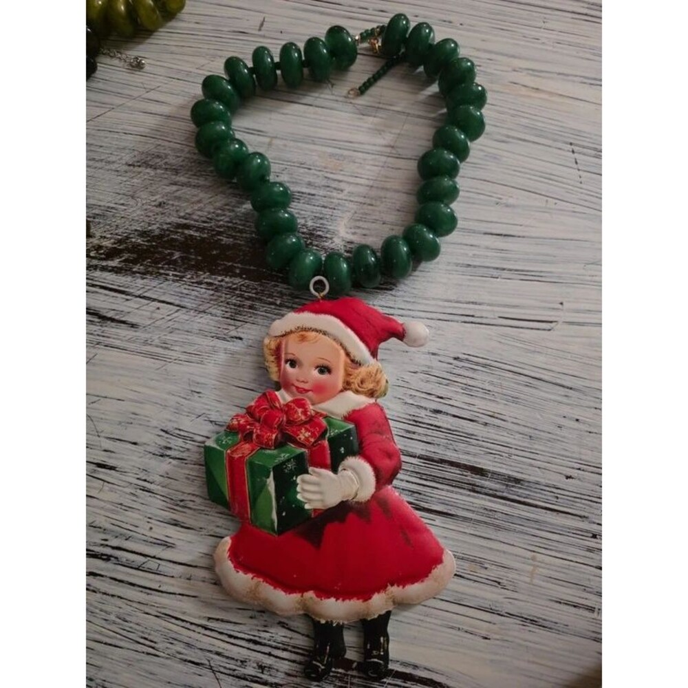 Retro Holiday Cheer Statement Necklace